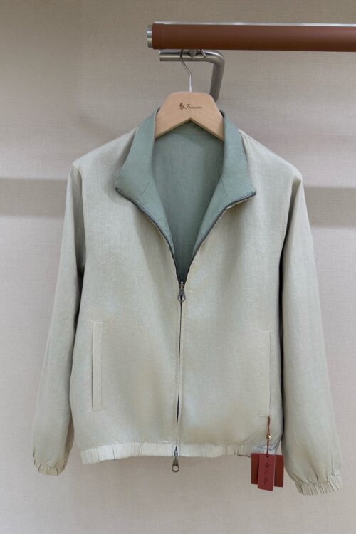 Loro Piana Bomber Linen Jas Beige