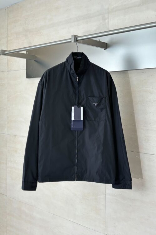 Prada Re-Nylon Zip Jacket Black