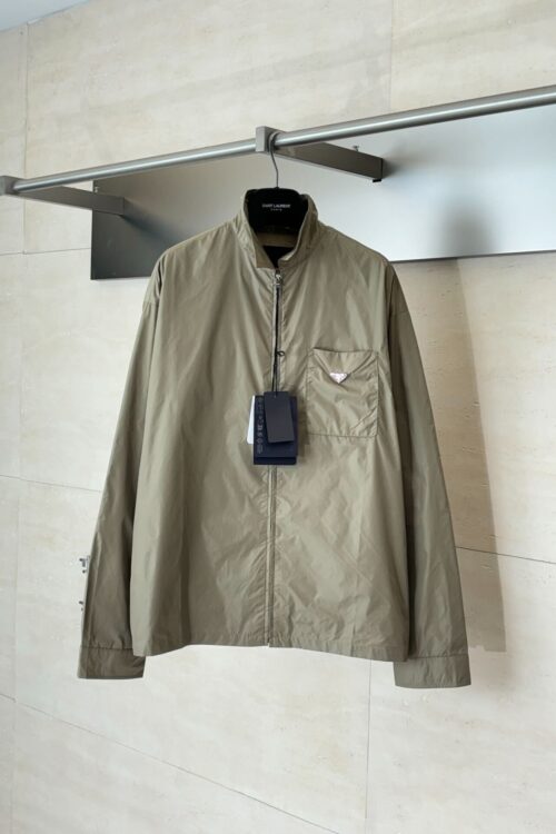 Prada Re-Nylon Zip Jacket Khaki