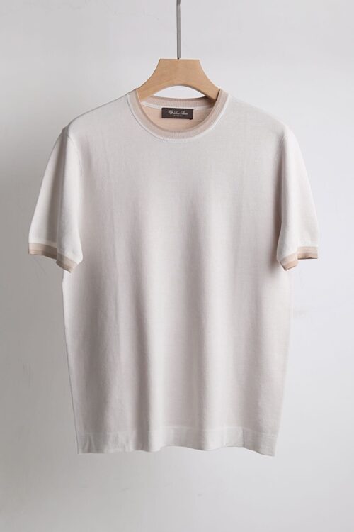 Loro Piana Knitted T-Shirt Crème