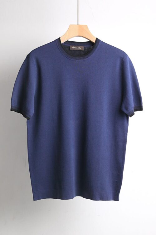 Loro Piana Knitted T-Shirt Navy