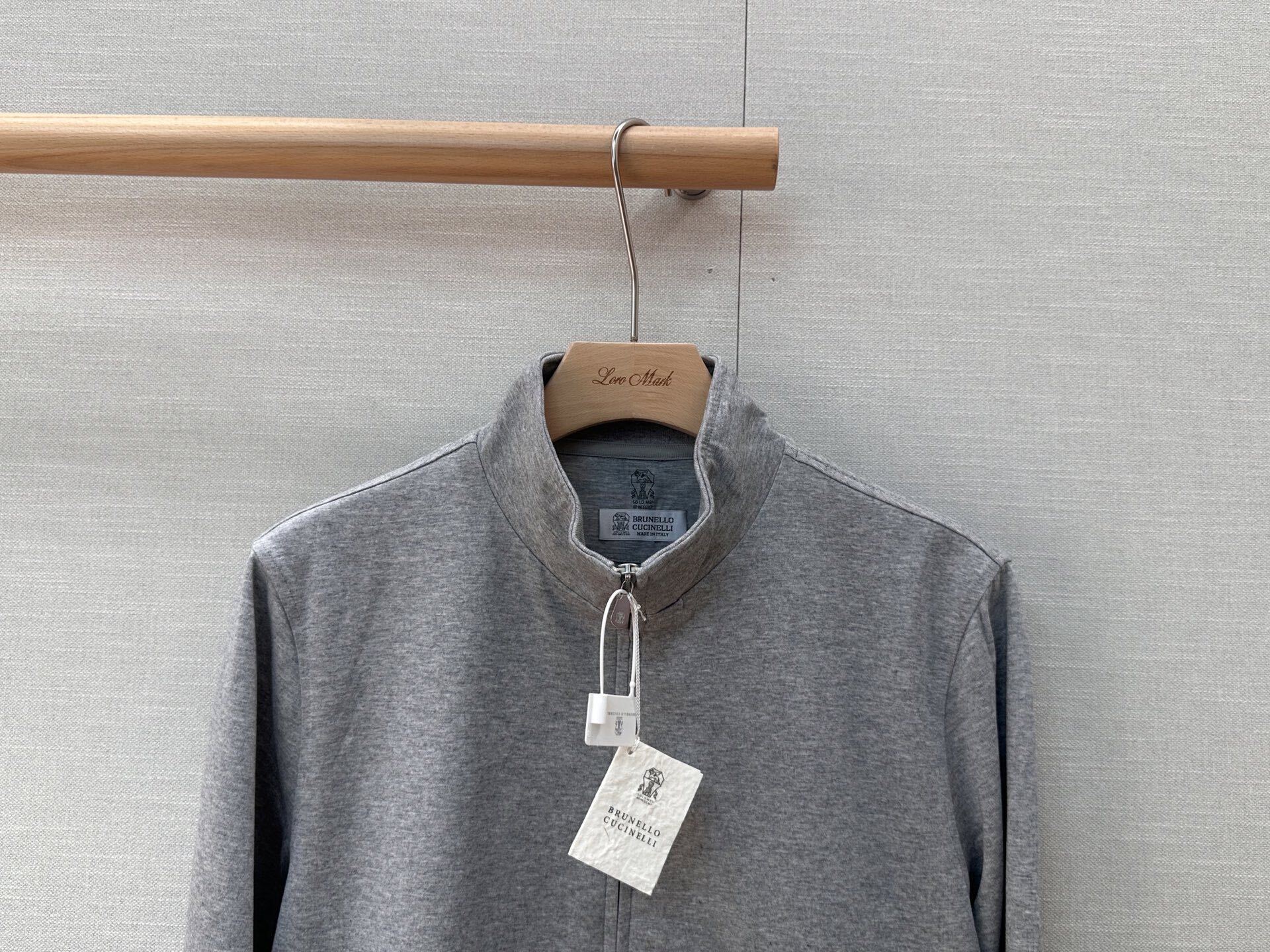 Brunello Cucinelli Zip Jacket — Grey - Brunello Cucinelli | LMX Boutique