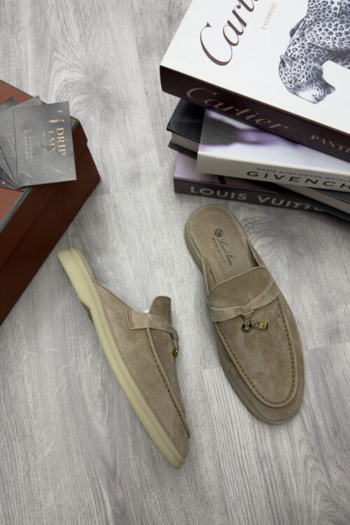 Loro Piana Charms Walk Babouche — Beige Suède