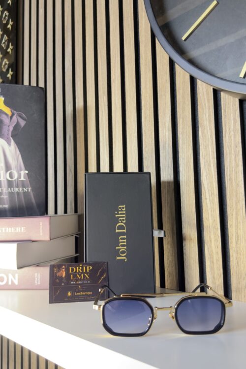 John Dalia Sunglasses — Gold / Navy Blue