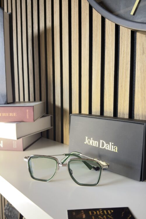 John Dalia Sunglasses — Silver / Green