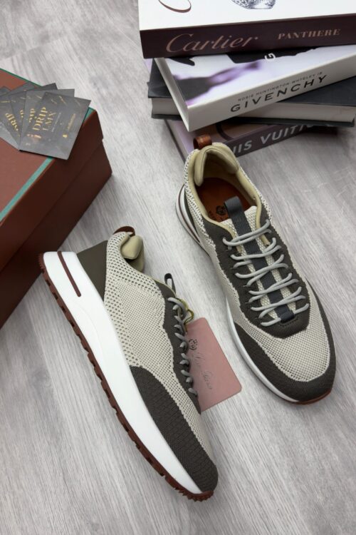 Loro Piana Trail Walk Sneaker — Khaki / Crème