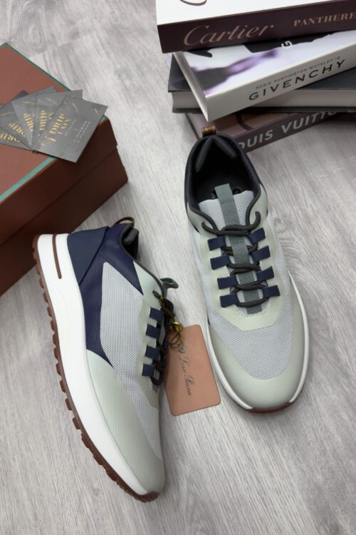 Loro Piana Week End Walk Sneaker — Grijs / Navy