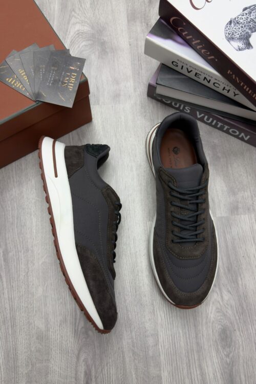 Loro Piana Week End Walk Sneaker — Charcoal Suede