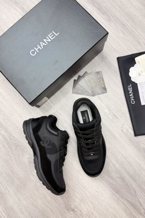 Chanel CC Runner Sneaker — Triple Black Leer