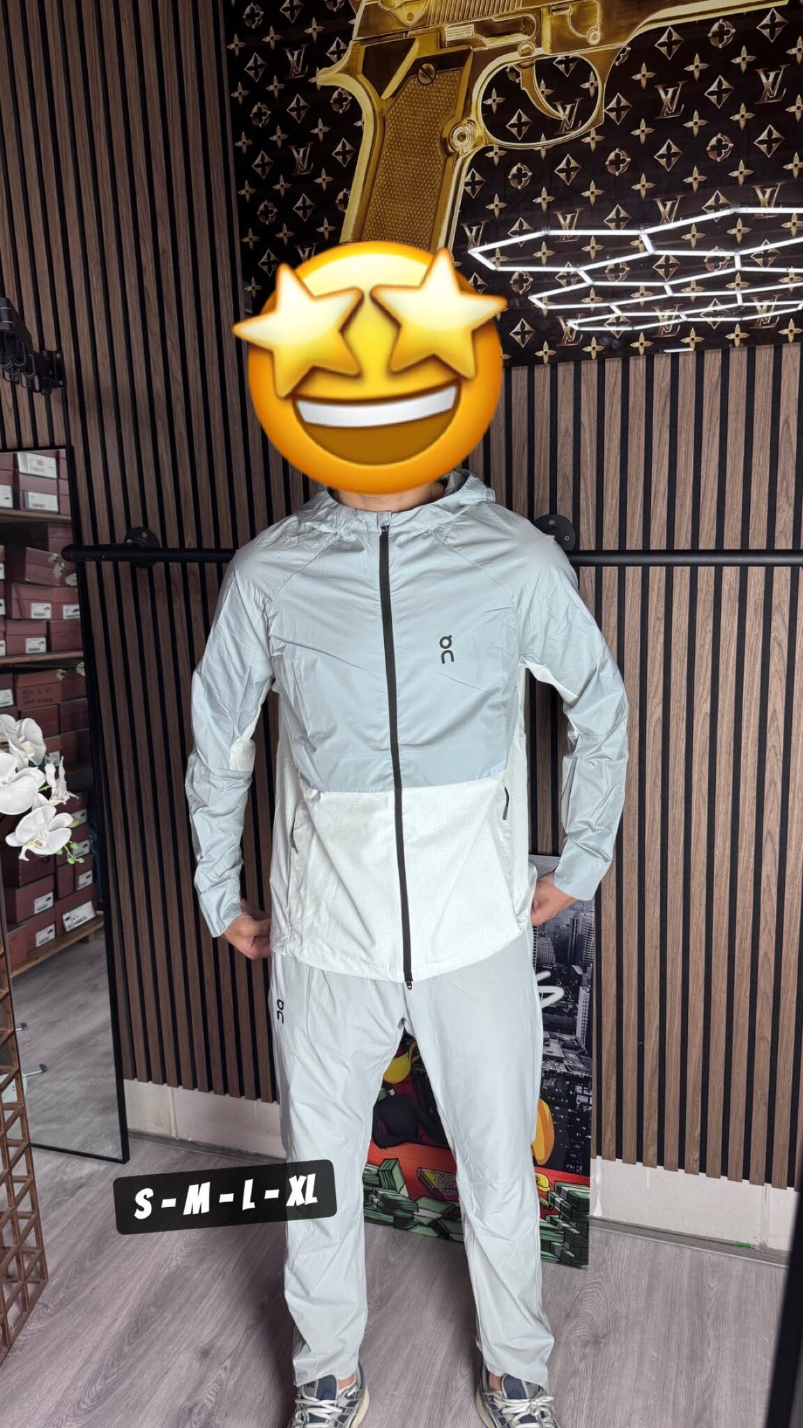 On Running trainingspak lichtgrijs heren