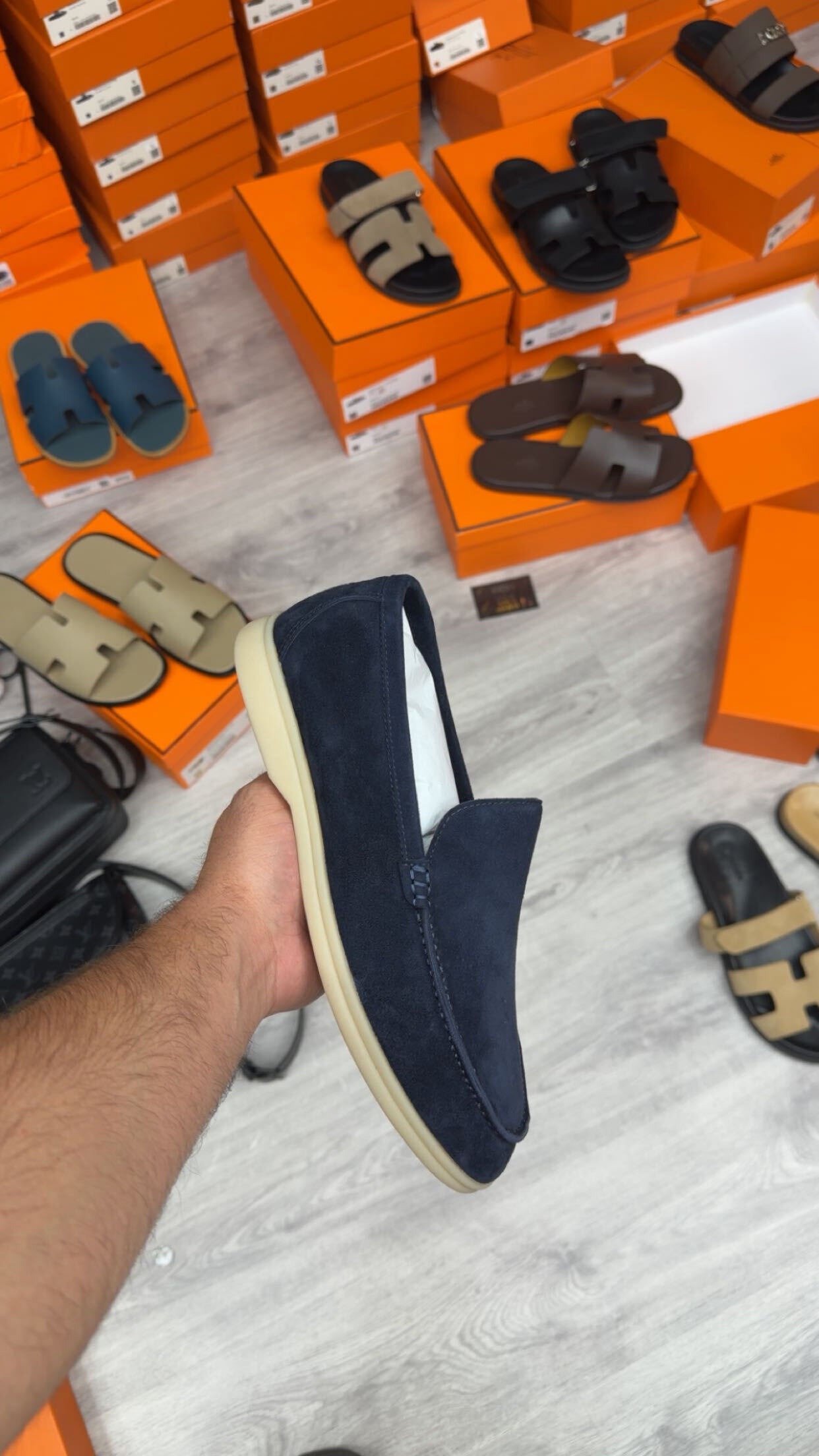 Loro Piana Summer Walk Loafer — Navy Suede