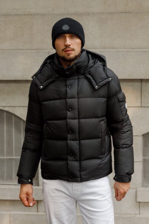 Moncler Vezere Donsjas met Capuchon – Zwart